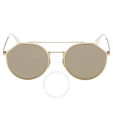 Fendi Gold Rectangular Sunglasses FF M0021/S 